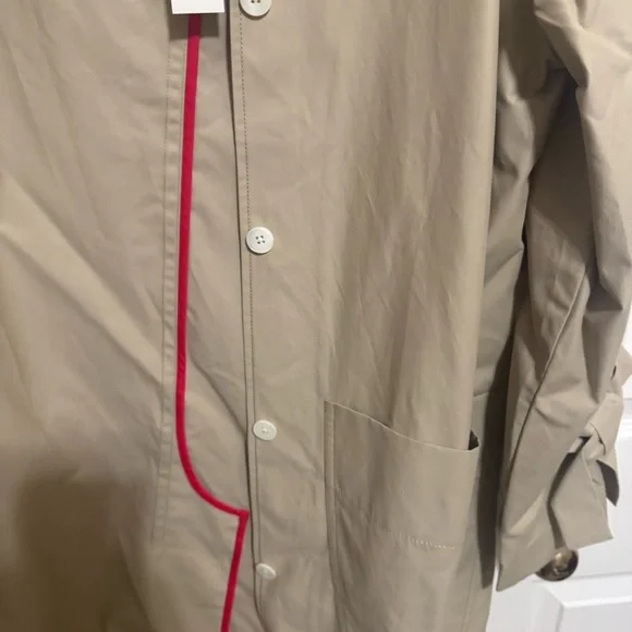 Alex Mill Beige Trench Coat with Red Trim - Picture 7 of 7